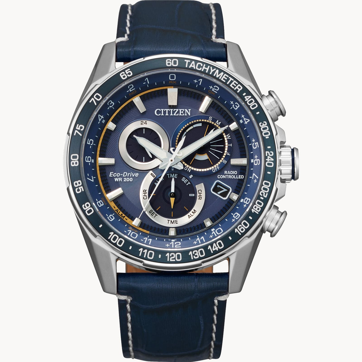 sc08cb Citizen PCAT Blue Dial Leather Strap Watch CB5918-02L