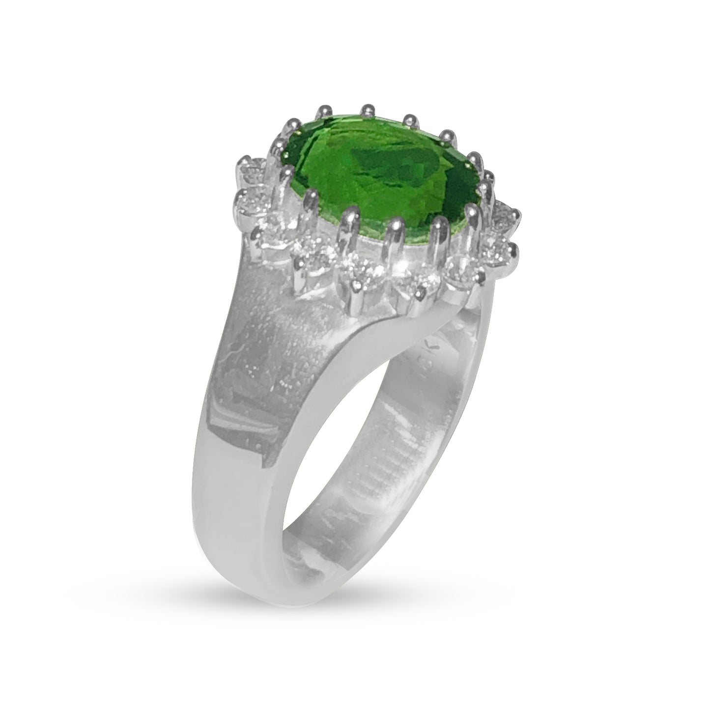 18KW Green Tourmaline Fashion Ring