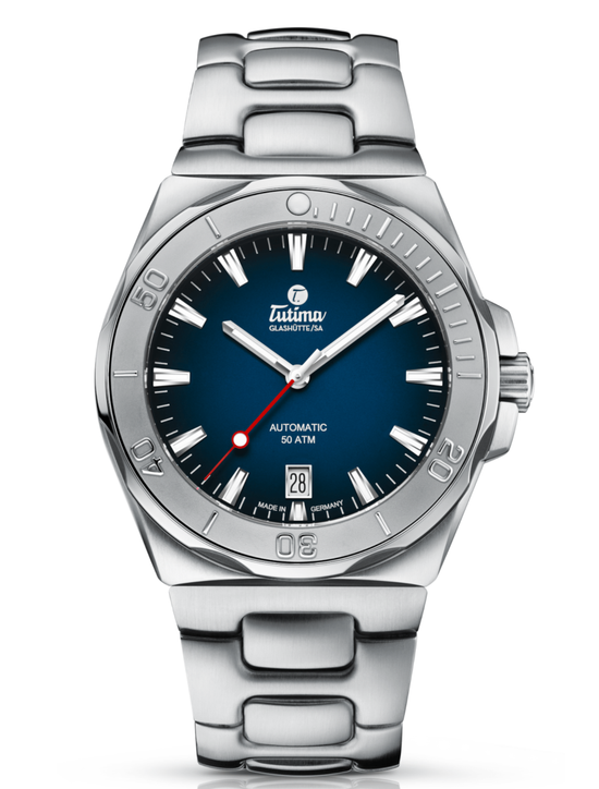 Load image into Gallery viewer, Tutima M2 Seven Seas S Automatic Sapphire Blue Dial Bracelet Watch 6156-04
