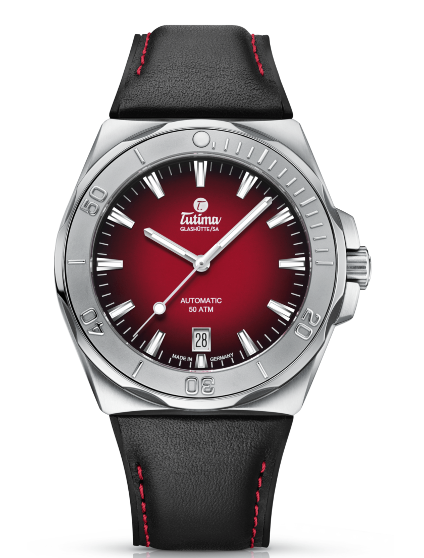 Tutima M2 Seven Seas S Red Wrist Watch 6156-07