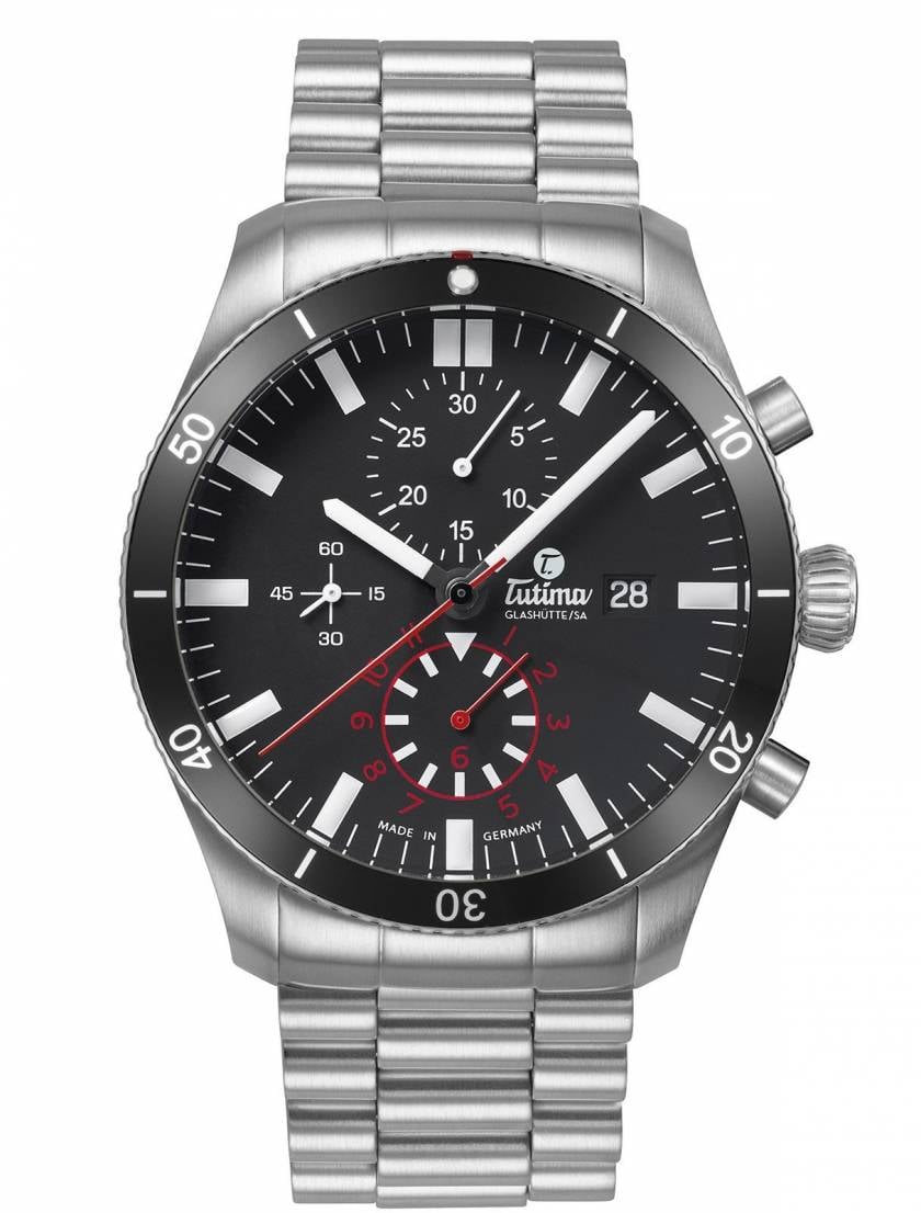 Load image into Gallery viewer, Tutima Grand Flieger Airport Chronograph Bracelet Watch 6401-02

