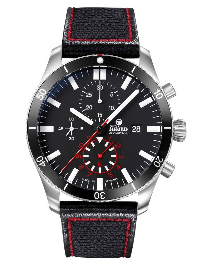 Load image into Gallery viewer, Tutima Grand Flieger Airport Chronograph Velvet Black Watch 6401-03
