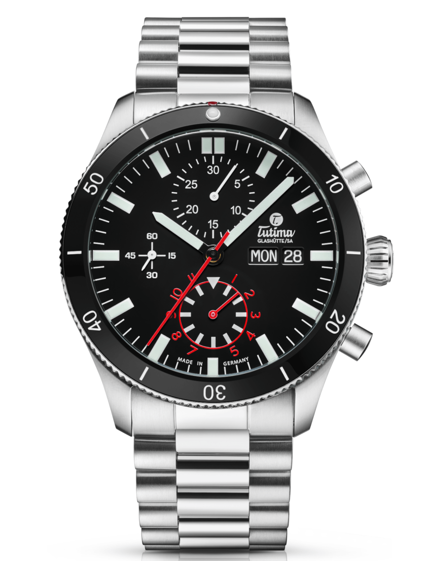 Load image into Gallery viewer, Tutima Grand Flieger Airport Chronograph Bracelet Watch 6407-06

