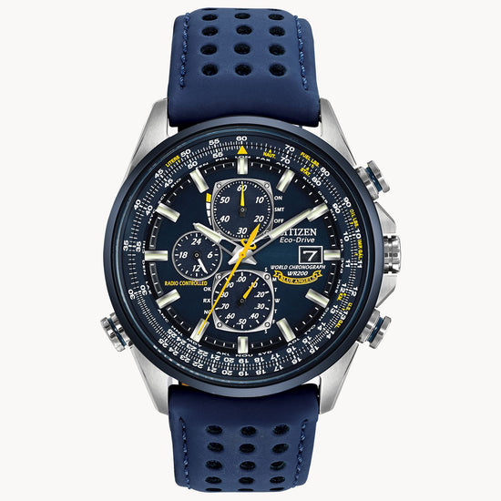 Citizen World Chronograph A-T Mans Eco drive Blue Watch AT8020-03L