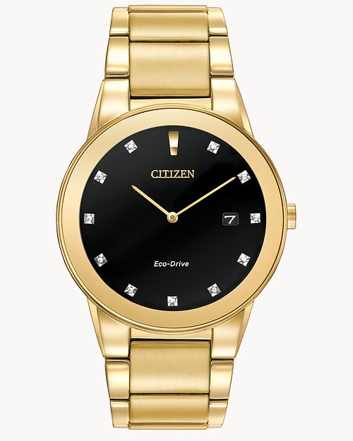 Load image into Gallery viewer, Citizen Axiom Men&amp;#39;s Eco-Drive Diamond Dial Watch AU1062-56G
