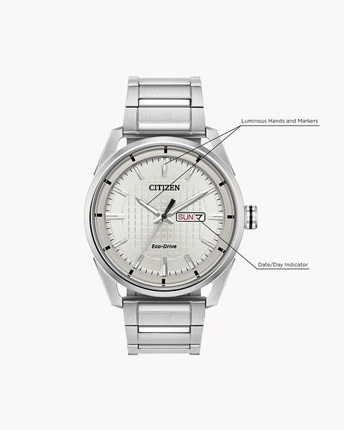 Load image into Gallery viewer, Citizen Weekender Eco-Drive Silver Stainless Steel Watch AW0080-57A
