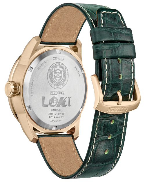 Citizen Loki Green Dial Leather Strap Watch AW1363-06W