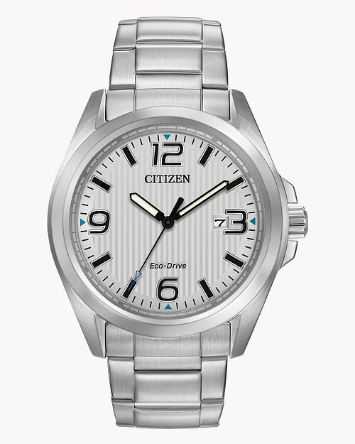 Load image into Gallery viewer, Citizen Garrison Silver Stainless Steel Date Watch AW1430-86A
