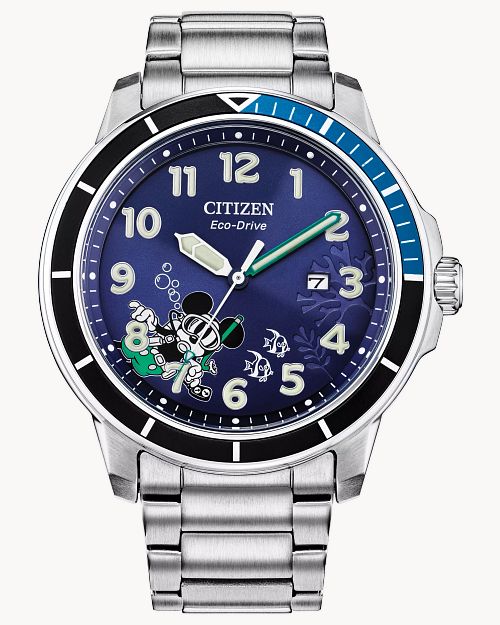 Citizen Mickey Water Sport Blue Dial Stainless Steel Bracelet Watch AW1529-81W
