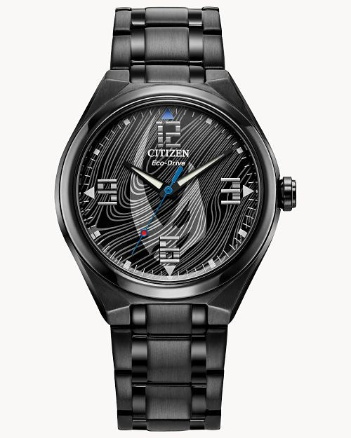 Load image into Gallery viewer, Citizen Mandalorian Black Dial Stainless Steel Bracelet Watch AW2045-57W
