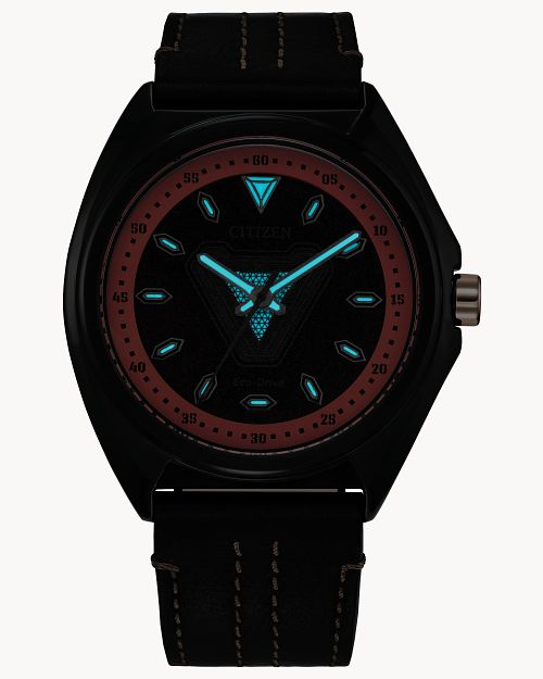 Load image into Gallery viewer, Citizen Tony Stark &amp;#39;63 Black Dial Leather Strap Watch AW2075-05W
