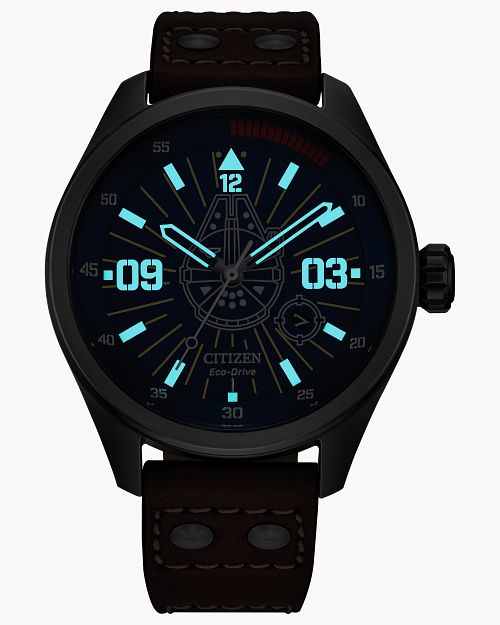 Load image into Gallery viewer, Citizen Han Solo Blue Dial Leather Strap Watch AW5009-03W
