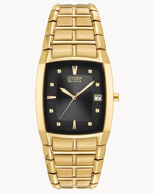 Load image into Gallery viewer, Citizen Paradigm Gold Rectangular Faced Date Watch BM6552-52E
