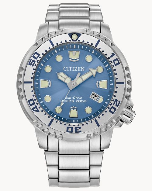 Citizen Promaster Dive Light Blue Dial Stainless Steel Bracelet Watch BN0165-55L