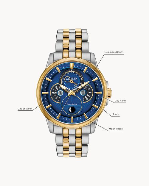 Citizen Calendrier Moonphase Blue Dial Watch BU0054-52L