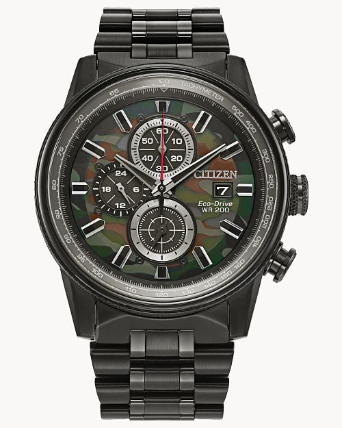 Citizen Nighthawk Green Dial Stainless Steel Bracelet Watch CA0805-53X