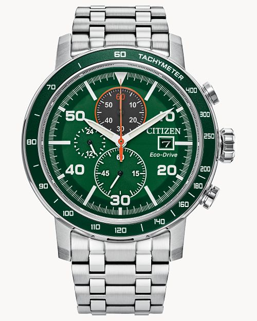 Citizen Brycen Green Dial Stainless Steel Bracelet Watch CA0851-56X