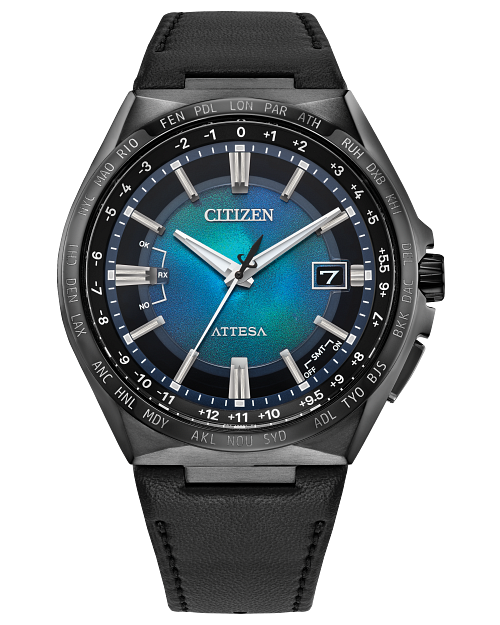 Citizen Attesa Blue Dial Leather Strap Watch CB0215-18L