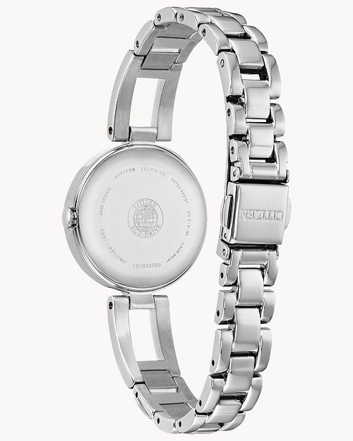Load image into Gallery viewer, Citizen Axiom Ladies Eco-Drive Steel Pearl Dial Watch EM0630-51D
