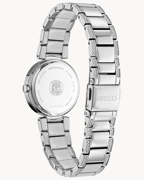 Load image into Gallery viewer, Citizen Silhouette Crystal Blue Dial Stainless Steel Watch EM0840-59N
