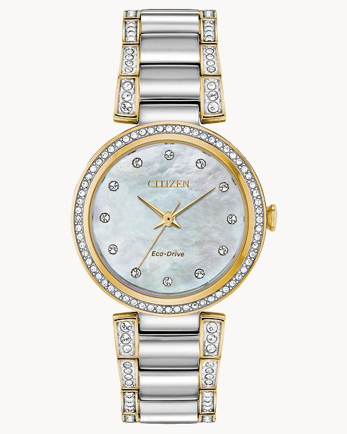 Citizen Silhouette Crystal White Dial Bracelet Watch EM0844-58D