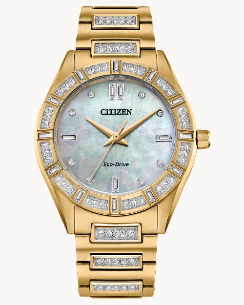 Citizen Silhouette Crystal Beige Dial Bracelet Watch EM1022-51D