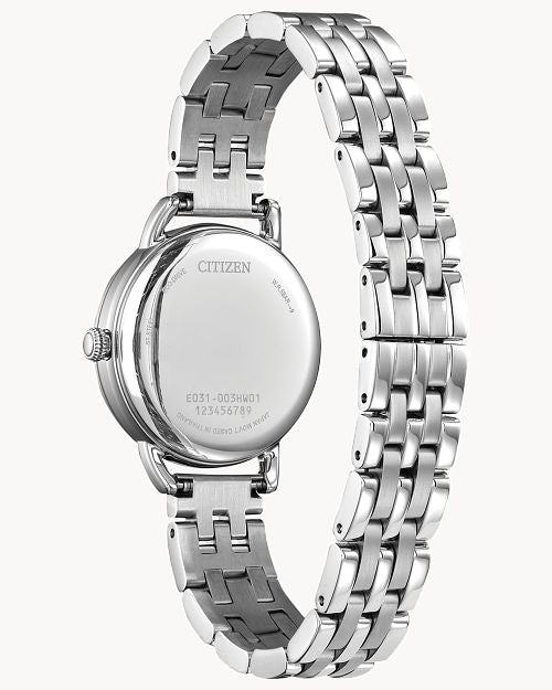 Load image into Gallery viewer, Citizen Classic Coin Edge Silver-Tone Dial Stainless Steel Bracelet Watch EM1050-56A
