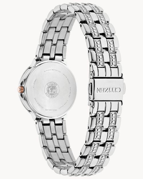 Citizen Silhouette Crystal Ladies Eco-Drive Silver Watch EW2340-58A