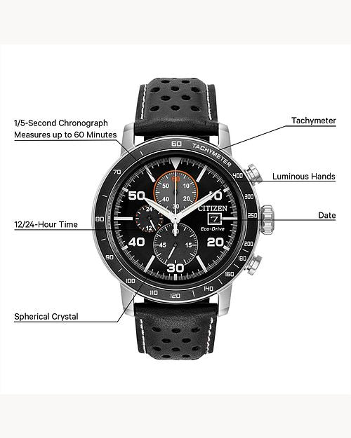 Load image into Gallery viewer, Citizen Brycen Steel Leather Strap Watch CA0649-14E
