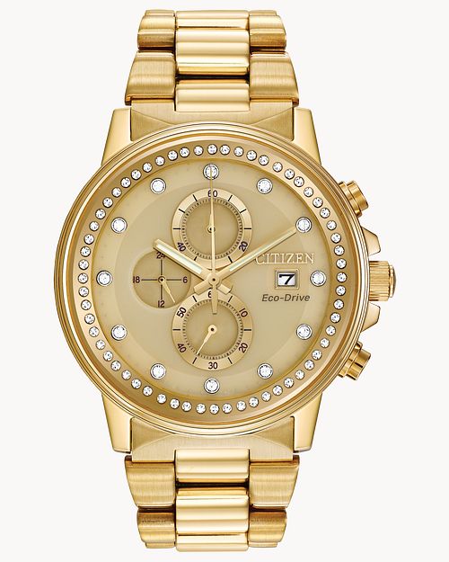 Citizen Crystal Gold Dial Watch FB3002-53P