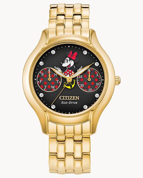 Load image into Gallery viewer, Citizen Positively Minnie Black Dial Stainless Steel Bracelet Watch FD4018-55W
