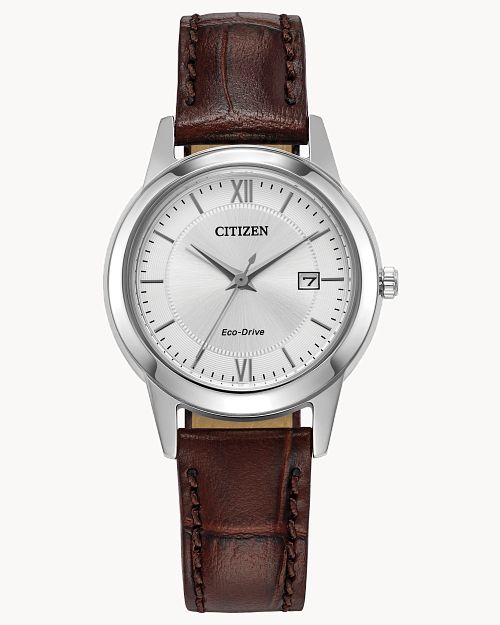 Load image into Gallery viewer, Citizen Classic Silver-Tone Dial Leather Strap Watch FE1087-28A
