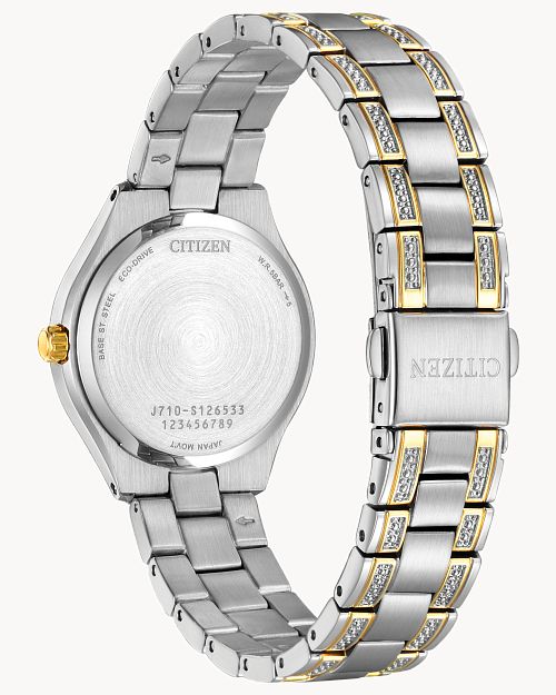 Citizen Silhouette Crystal Navy Dial Stainless Steel Bracelet Watch FE1234-50L