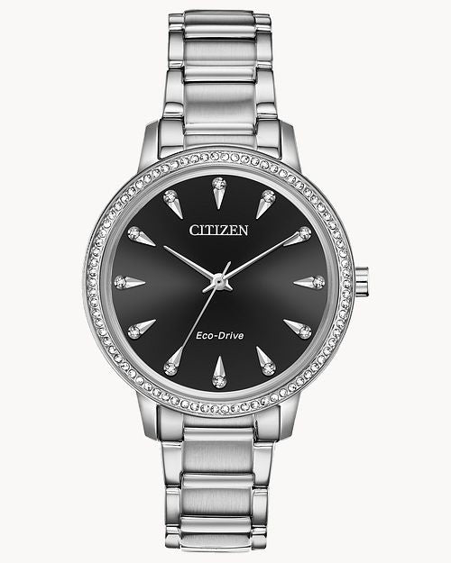 Citizen Silhouette Crystal Silver Tone Watch FE7040-53E