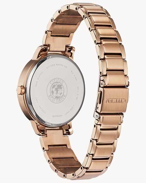 Load image into Gallery viewer, Citizen Silhouette Crystal Eco-Drive Rose Gold Watch FE7043-55A
