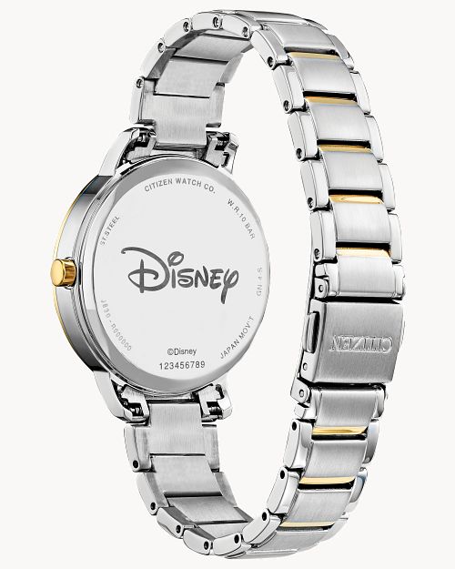 Citizen Mickey Crystal Silver-Tone Dial Stainless Steel Bracelet Watch FE7044-52W