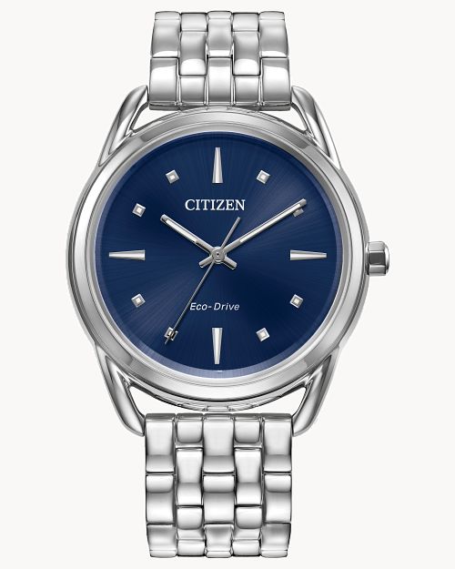 Load image into Gallery viewer, Citizen Dress Classics Blue Dial Stainless Steel Watch FE7090-55L
