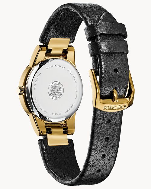 Citizen Axiom Ladies Eco-Drive Gold Black Dial Watch GA1052-04E