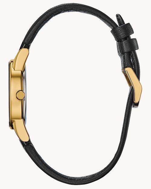 Citizen Axiom Ladies Eco-Drive Gold Black Dial Watch GA1052-04E