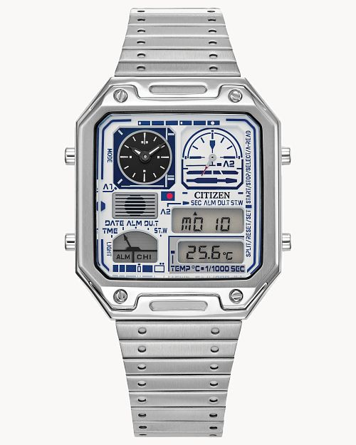 Load image into Gallery viewer, Citizen R2-D2 White Dial Stainless Steel Bracelet Watch JG2121-54A
