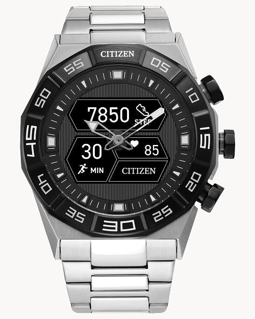 Citizen Smart Hybrid Black Dial Stainless Steel Bracelet Watch JX2006-