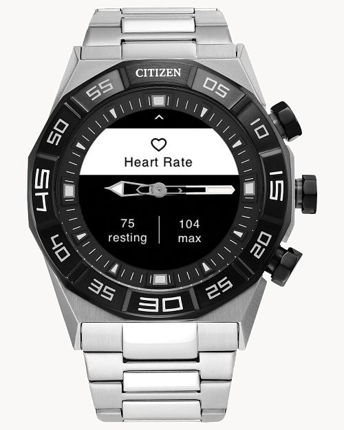 Load image into Gallery viewer, Citizen Smart Hybrid Black Dial Stainless Steel Bracelet Watch JX2006-52E
