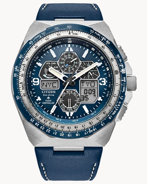 Citizen Promaster Skyhawk A-T Blue Dial Leather Strap Watch JY8148-08L