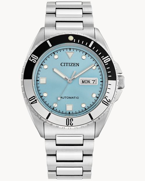 Load image into Gallery viewer, Citizen Sport Automatic Light Blue Dial Stainless Steel Bracelet Watch NH7530-52L
