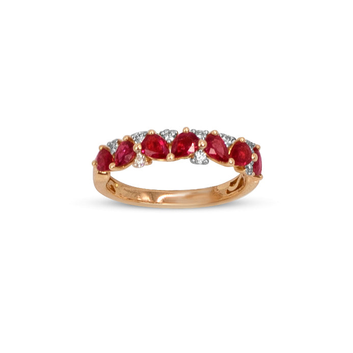 Load image into Gallery viewer, 18k Ruby and Diamond Band Ring
