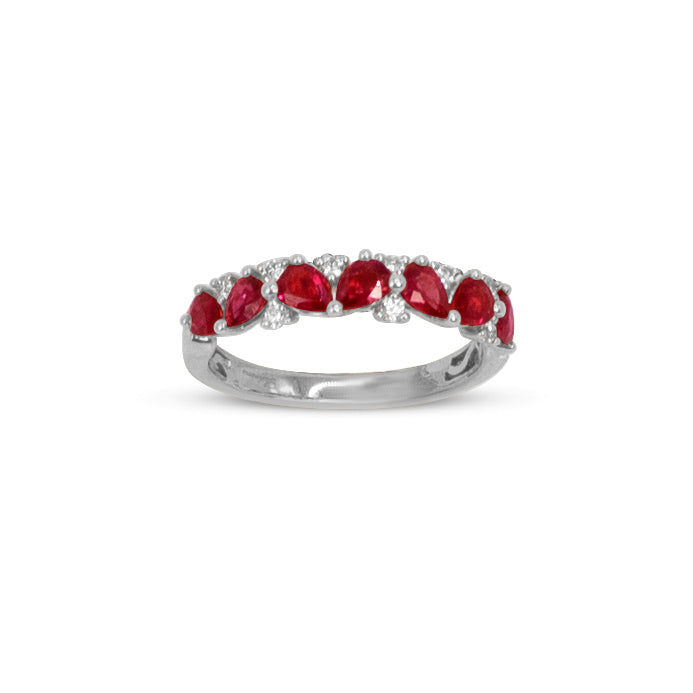 Load image into Gallery viewer, 18k Ruby and Diamond Band Ring
