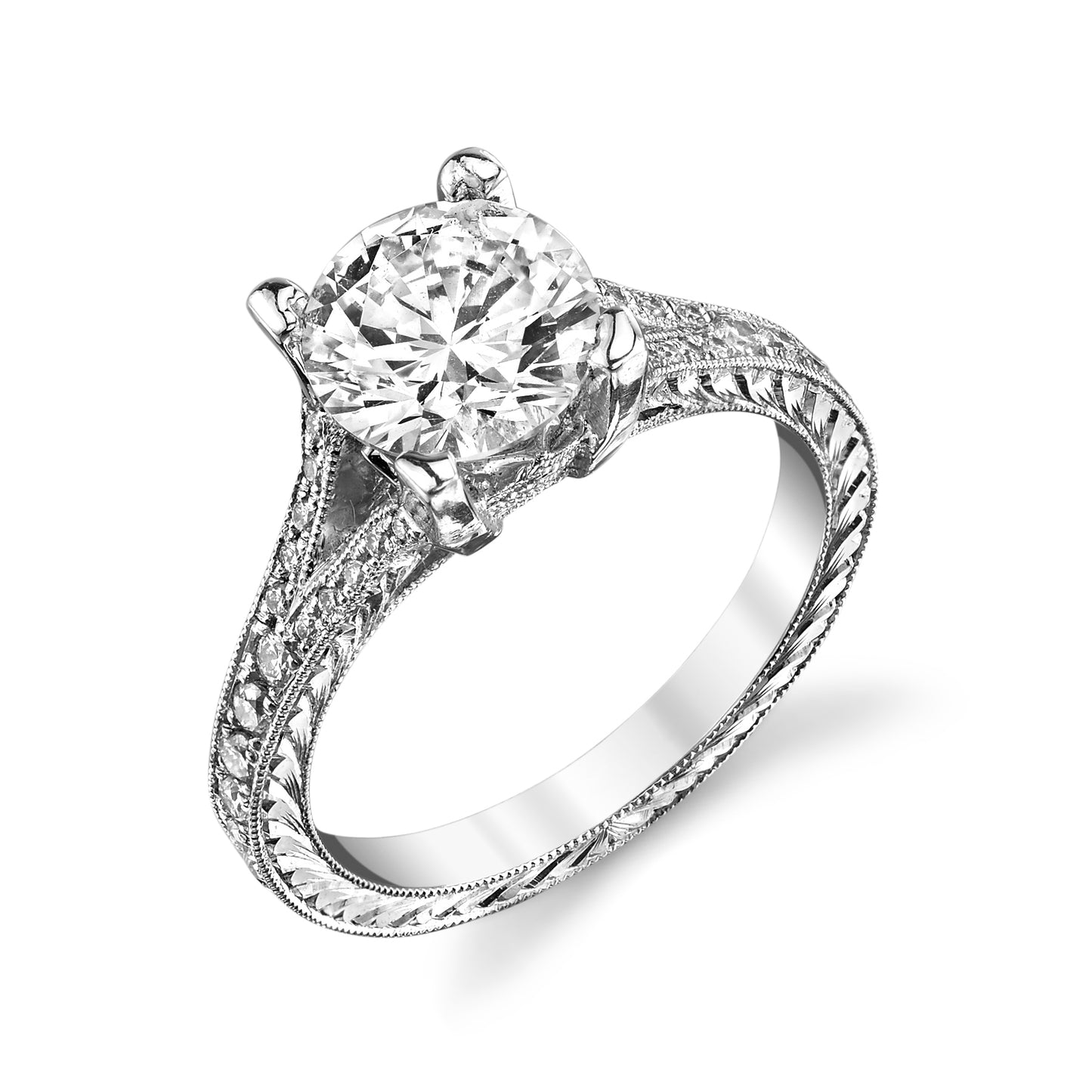 Load image into Gallery viewer, Diamond Filigree Engagement Ring Mounting
