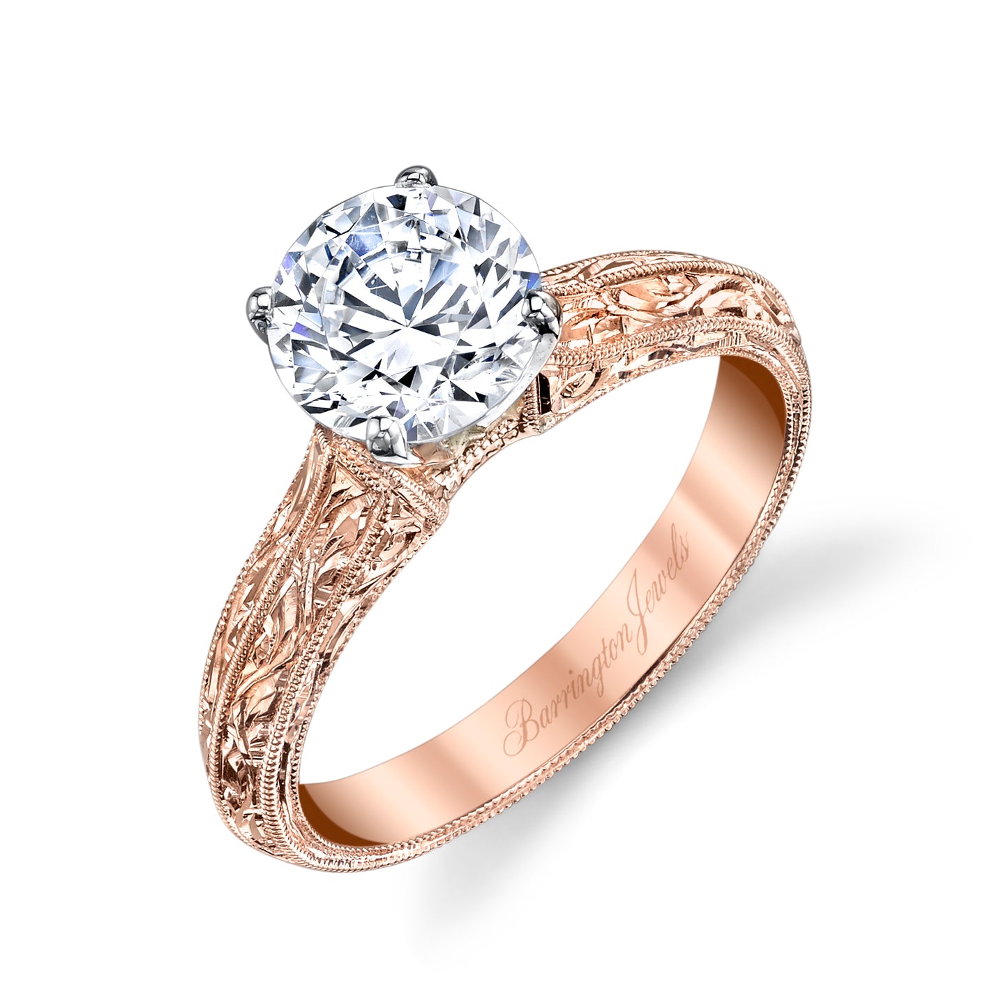 Diamond Engagement Filigree Mounting in Rose Gold