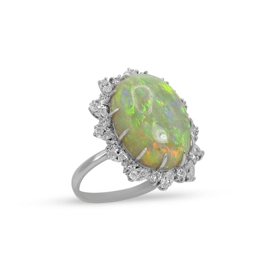 14k Opal and Diamond Fashion Ring