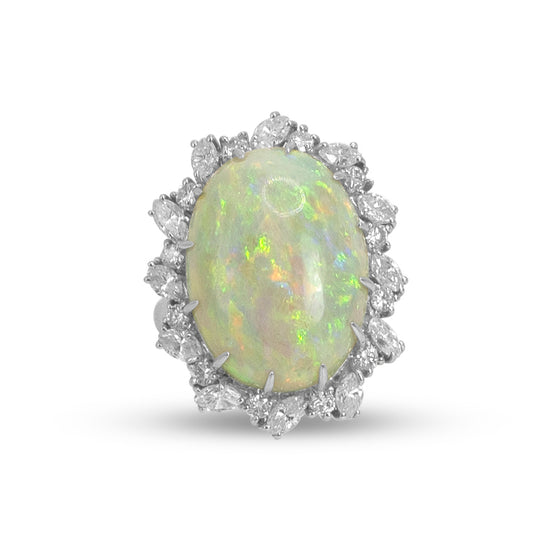 Load image into Gallery viewer, 14k Opal and Diamond Fashion Ring

